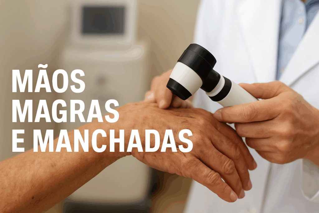 mãos magras e manchas
